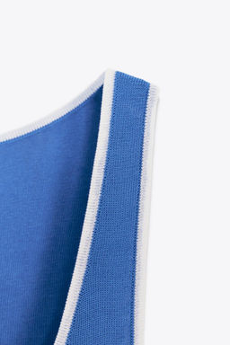 CONTRAST TRIM KNIT TOP - Zara фото 8