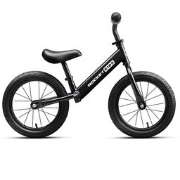 Беговел 12" Rocket R0043NEW-BK, колеса надувные, цвет черный