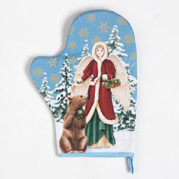 Набор кухонный Новогоднее чудо варежка-прихватка 20х28см, прихватка 19х19см,100%хл - Этель фото 3