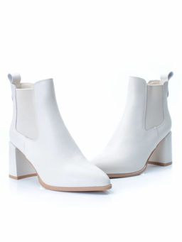 01-PCT169-2 BEIGE Ботинки Челси демисезонные женские (натуральная кожа, байка)
