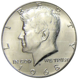 1/2 доллара (50 центов) 1968 года D США