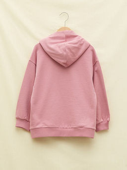 Kap??onlu Bask?l? Uzun Kollu K?z ?ocuk Fermuarl? Sweatshirt - Waikiki фото 2