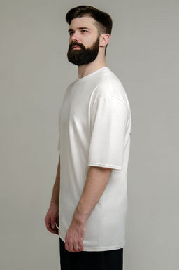 Арт. 61138 Футболка мужская оверсайз 48-56 (5 шт) Цвет:молочный - Идеал фото 8