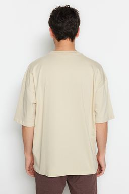 Tas Oversize/Genis Kesim Bisiklet Yaka K?sa Kol Dinozor Islemeli T-Shirt TMNSS23TS00243