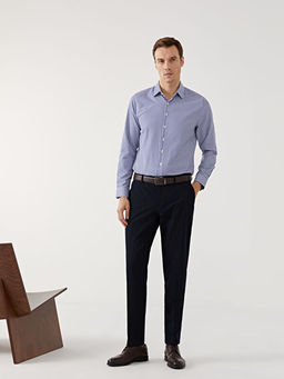 Slim Fit Uzun Kollu ?izgili Poplin Erkek G?mlek