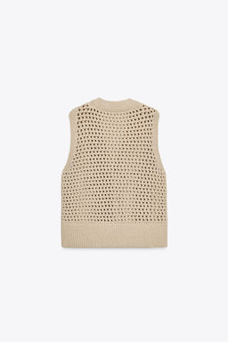 OPEN KNIT WAISTCOAT - Zara фото 7
