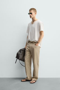 CAMISETA CUELLO PANADERO IRREGULAR / Crudo - Zara фото 4