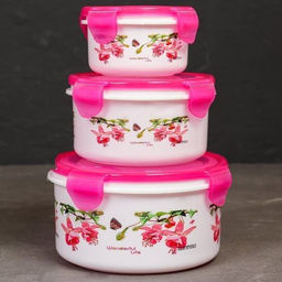 Салатник 3 штуки круглый с крышками / 173 /уп 84/ 190, 460, 850 мл - Галеонтрейд фото 3