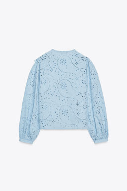 SHIRT WITH CUTWORK EMBROIDERY - Zara фото 8