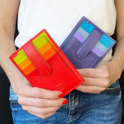 Итальянский кожаный кардхолдер DuDu серии Timor | лиловый - Dudubags фото 6