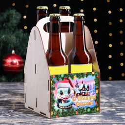 Ящик для пива Дарим Красиво «С Новым Годом!», 15×15×25 см, дерево