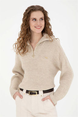 Женский свитер песочного меланжа