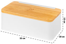 Хлебница 33*18*13 см Белая с бамбуковой крышкой-доской - Elan gallery фото 2
