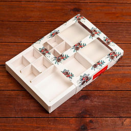 Коробка для конфет, 8 конфет и шоколадка, 17,7 х 17,7 х 3,8 см Шишки - UPAK LAND фото 4