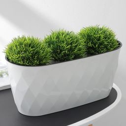 Горшок для цветов Laurel 354*152*150 мм, 5 л с дренажной вставкой (белый) 221611129/01