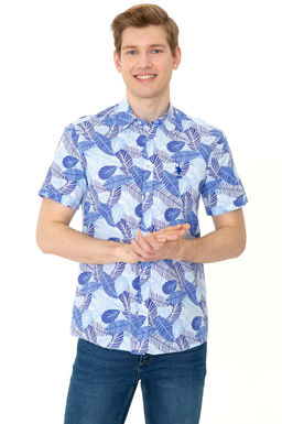 U. S. Polo Assn Мужская синяя рубашка с коротким рукавом - U.s. polo assn фото 13