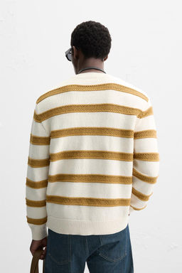 OPEN KNIT TEXTURED STRIPE JUMPER - Zara фото 3