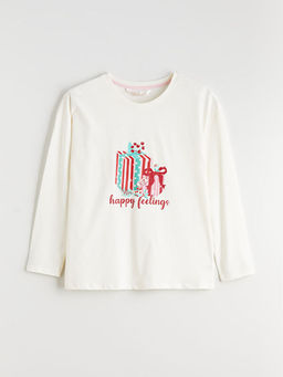 Bisiklet Yaka Y?lba?? Temal? Kad?n Pijama ?st?