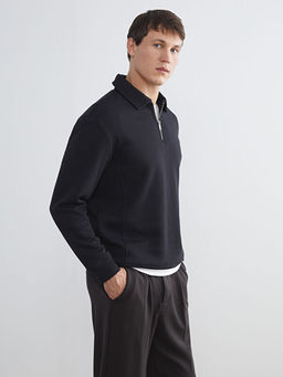 Polo Yaka Erkek Sweatshirt
