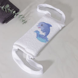 Цена за 2 шт. Мочалка-лента для тела хлопковая Доляна «Дельфин», 10.5×25 см