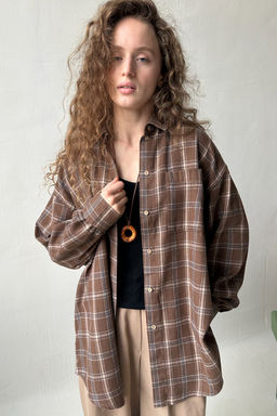 Рубашка женская HUG077/13/Коричневый, бежевый