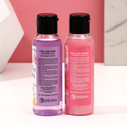 Подарочный набор «Красота в тебе», гель для душа и пена для ванны 2×100 мл, мочалка для тела, Чистое счастье