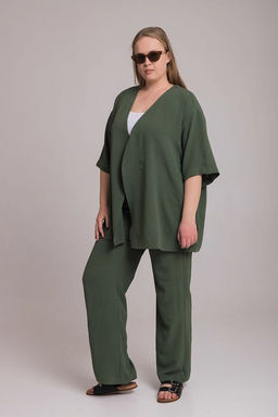 Костюм туника и брюки М325152х хаки - Елена фото 3