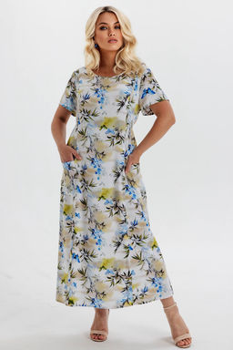 Платье штапель 6146/02/Зеленый