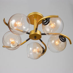 Люстра «Мерлия» 5хЕ27 40 Вт черно-золотой 60×60×27 см BayerLux