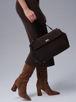 Замшевая сумка Nadi DBR 31356 темно-коричневый  фото 7