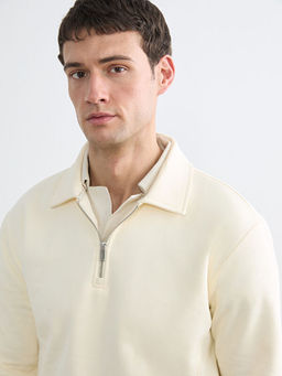 Fermuarl? Polo Yaka Erkek Sweatshirt