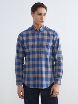 Regular Fit Ekose Poplin Erkek G?mlek