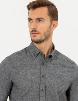 Gri Slim Fit Uzun Kollu G_mlek