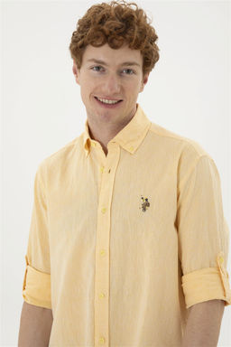 Мужская желтая рубашка с длинным рукавом - U.s. polo assn фото 2