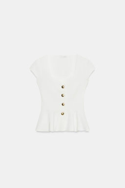 TOP PEPLUM BOTONES / Rojo - Zara фото 31