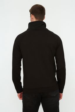 Siyah Regular/Normal Kesim Degaje Yaka Uzun Kollu Sardonsuz Sweatshirt TMNAW21SW0302 - Trendyolmilla фото 7