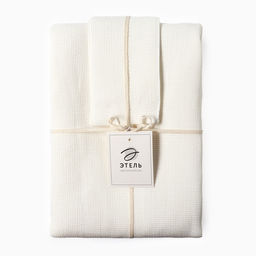 Шторы для кухни Этель Cloudy, 140×180 см-2 шт., подхваты 2 шт., лен 100%, 210 г/м²