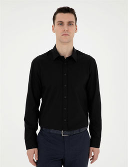 Siyah Regular Fit Uzun Kollu G_mlek