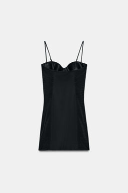 VESTIDO CORTO COMBINADO / Negro - Zara фото 6