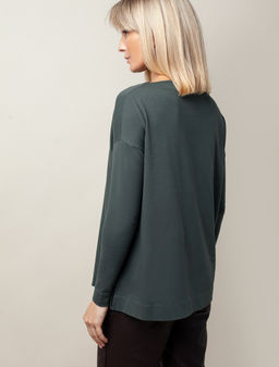 VILATTE / Лонгслив с горловиной лодочка из премиального хлопка  фото 4