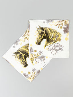 Цена за 2 шт. Салфетки бумажные «Золотая лошадь», однослойные, 24×24 см, 20 шт.