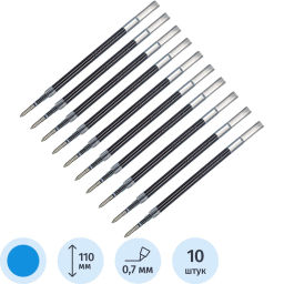 Стержень гелевый 110мм синий, 0,7 мм, 10шт/уп - Attache фото 2