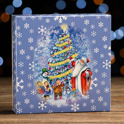 Цена за 5 шт. Коробка под 9 конфет с ячейками новогодняя «Ёлочка, гори!», 13.5×13.5×3.5 см