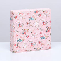 Коробка для 8 конфет шоколад, с окном, «Цветы» 17.7×17.8×3.8 см