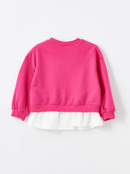Bisiklet Yaka Uzun Kollu Bask?l? K?z Bebek Sweatshirt - Waikiki фото 2