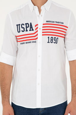 Мужская белая рубашка с длинным рукавом - U.s. polo assn фото 6