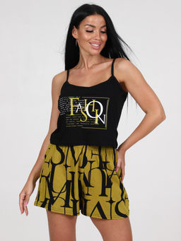 293 ПИЖАМА ЖЕНСКАЯ (шорты) (Горчичный) - А-дина фото 2