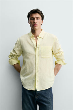 CAMISA REGULAR FIT LINO - ALGOD?N / rayas - Zara фото 2