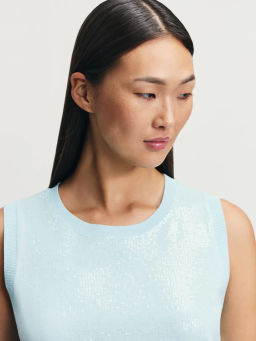 Вязаный топ из вискозы с пайетками / Zarina  фото 6