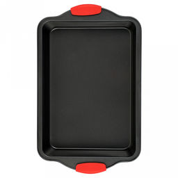 Противень из углеродистой стали с антипригарным покрытием Easy 36х23,2х5см, s0,4мм, прямоугольный, глубокий, съемные силиконовые ручки, Regent (Китай) - Домашняя мода фото 2